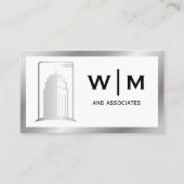 Skyscraper Logo | Metaalgrens | Monogram Visitekaartje (Voorkant)