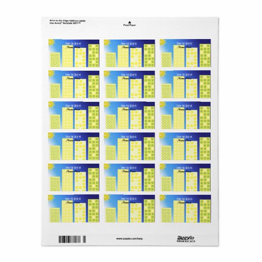 SkyScraper-ontwerp Etiket (Full Sheet)