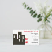 Skyscraper Silhouette Real Estate Realtor Visitekaartje (Staand voorkant)