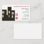 Skyscraper Silhouette Real Estate Realtor Visitekaartje (Voorkant / Achterkant)
