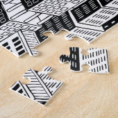 Skyscraper stad illustratie, isometrische naadloze legpuzzel (Zijkant)