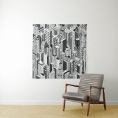 Skyscraper stad illustratie, isometrische naadloze wandkleed (In situ)