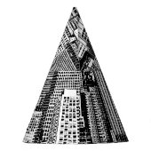 Skyscraper stad isometrische naadloze textuur feesthoedjes (Achterkant)