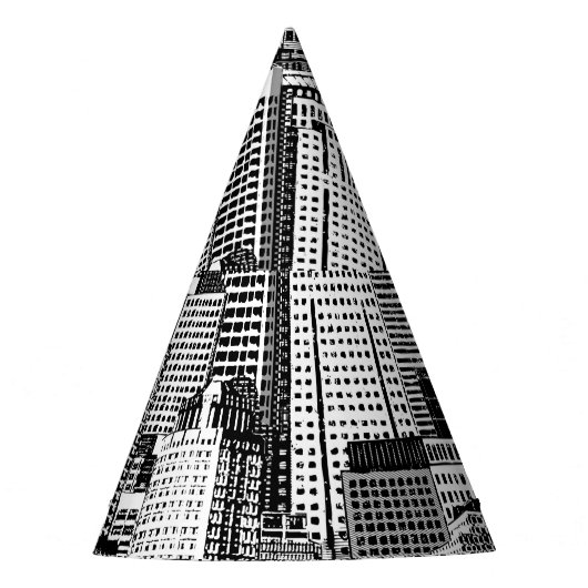 Skyscraper stad isometrische naadloze textuur feesthoedjes (Voorkant)