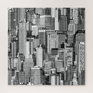 Skyscraper stad isometrische naadloze textuur legpuzzel