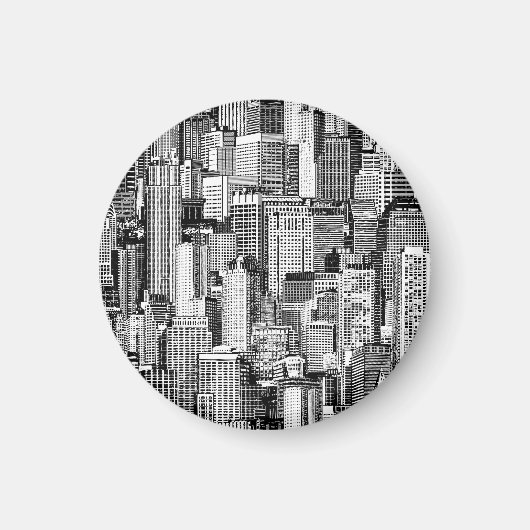 Skyscraper stad isometrische naadloze textuur magneet (Voorkant)