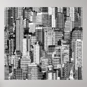 Skyscraper stad isometrische naadloze textuur poster (Voorkant)