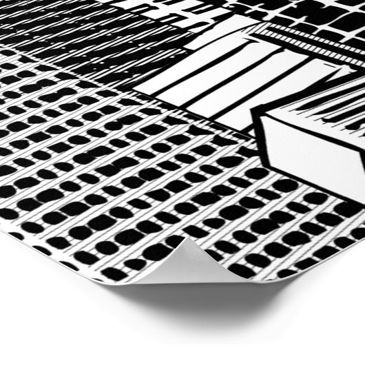 Skyscraper stad isometrische naadloze textuur poster (Hoek)