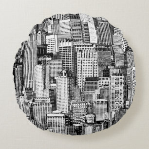 Skyscraper stad isometrische naadloze textuur rond kussen
