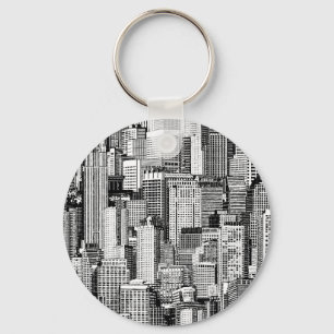 Skyscraper stad isometrische naadloze textuur sleutelhanger