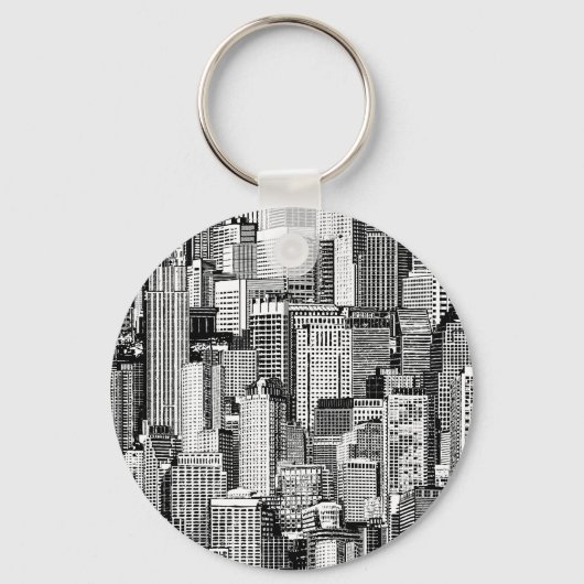 Skyscraper stad isometrische naadloze textuur sleutelhanger (Voorkant)