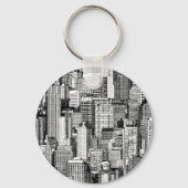 Skyscraper stad isometrische naadloze textuur sleutelhanger (Achterkant)