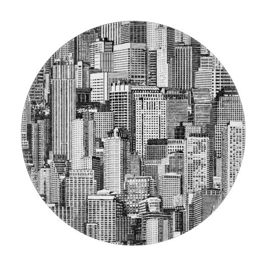 Skyscraper stad isometrische naadloze textuur snijplank (Voorkant)