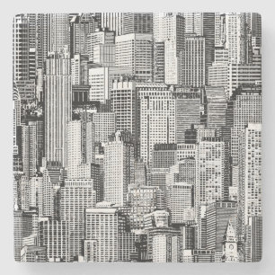 Skyscraper stad isometrische naadloze textuur stenen onderzetter