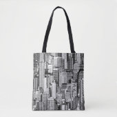 Skyscraper stad isometrische naadloze textuur tote bag (Voorkant)