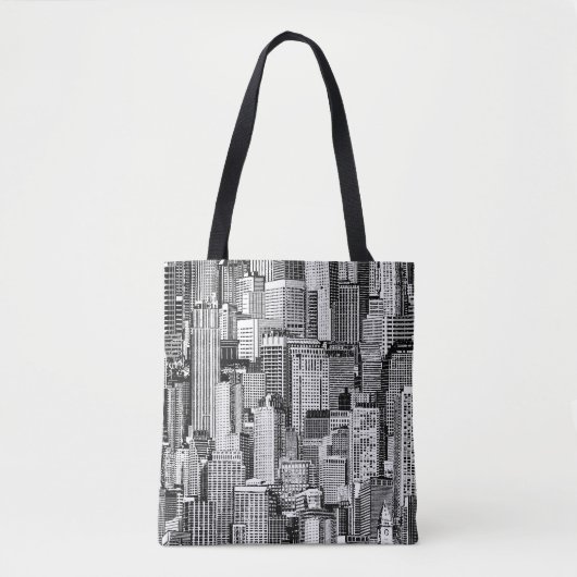 Skyscraper stad isometrische naadloze textuur tote bag (Voorkant)