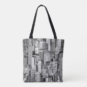 Skyscraper stad isometrische naadloze textuur tote bag (Achterkant)