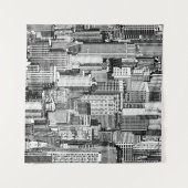 Skyscraper stad isometrische naadloze textuur wandkleed (Voorkant (horizontaal))