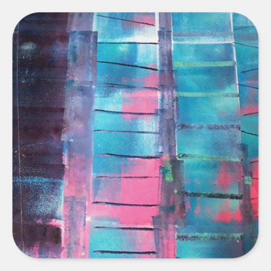 Skyscraper Vierkante Sticker (Voorkant)