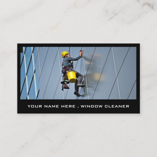 Skyscraper, Windows Cleaner, Cleaner Service Visitekaartje (Voorkant)