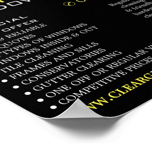 Skyscraper, Windows Cleaner, Reiniging Adverteren Poster (Hoek)