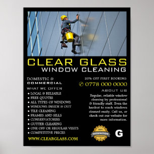 Skyscraper, Windows Cleaner, Reiniging Adverteren Poster