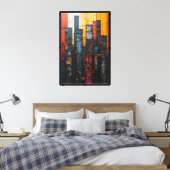Skyscrapers Canvas Afdruk (Insitu (Slaapkamer))