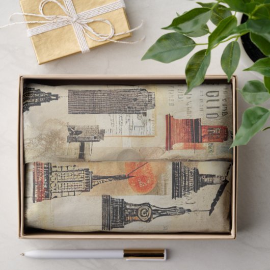 Skyscrapers Cityscape Decoupage Tissue Paper Tissuepapier (Geschenk)