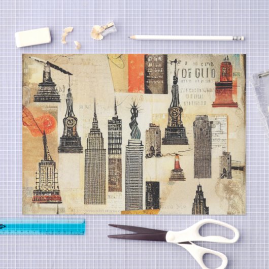 Skyscrapers Cityscape Decoupage Tissue Paper Tissuepapier (Craft)