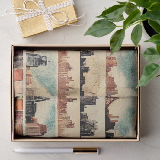  Skyscrapers Cityscape Decoupage Tissuepapier (Geschenk)