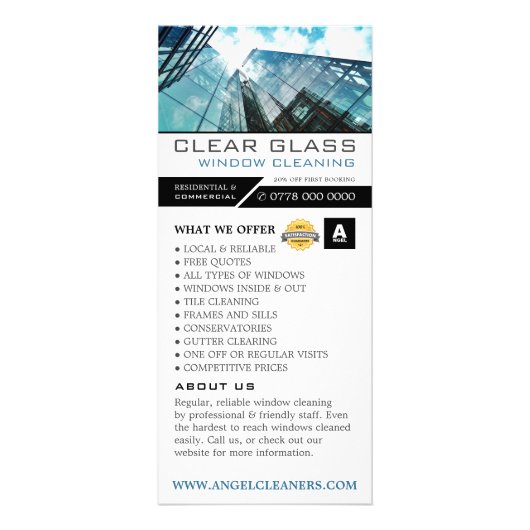 Skyscrapers, Reinigingslijst van serviceprijzen Reclamekaart (Voorkant)