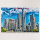 Skyscrapers Singapore Skyline . Jigzaag Puzzle Legpuzzel (Horizontaal)