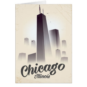 Skyscrapers van Chicago vintage-poster