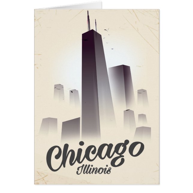 Skyscrapers van Chicago vintage-poster (Voorkant)