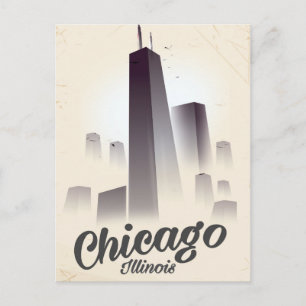 Skyscrapers van Chicago vintage-poster Briefkaart
