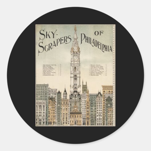 Skyscrapers van Philadelphia Ronde Sticker (Voorkant)