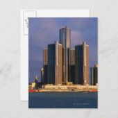 Skyscrapers, water in Detroit 3 Briefkaart (Voorkant / Achterkant)