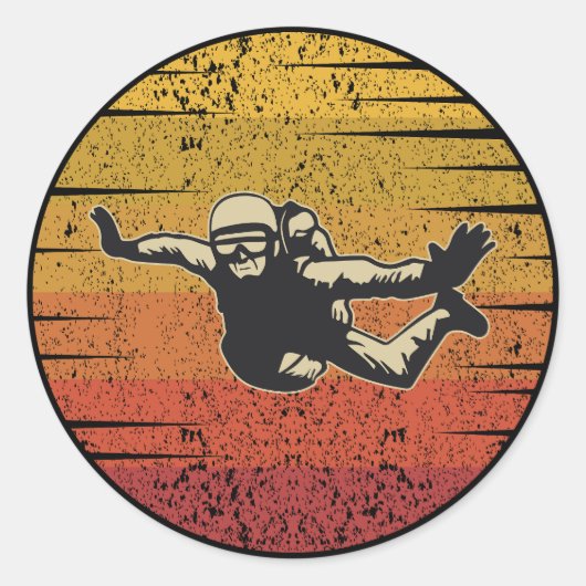 Skysurfing Skydiving Parachuting Skydiver Ronde Sticker (Voorkant)
