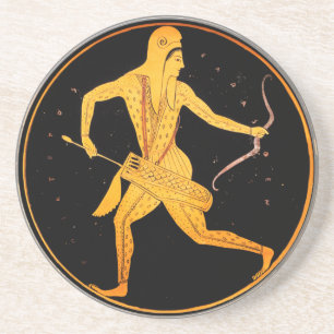 SKYTHIAN ARCHER Tondo Greek Attic Red Figuur Zandsteen Onderzetter