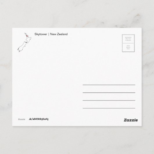 Skytower (Neuseeland) Postkarte Briefkaart (Achterkant)