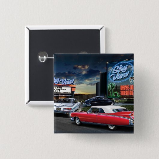 Skyview drive in 2 vierkante button 5,1 cm (Voorkant /achterkant)