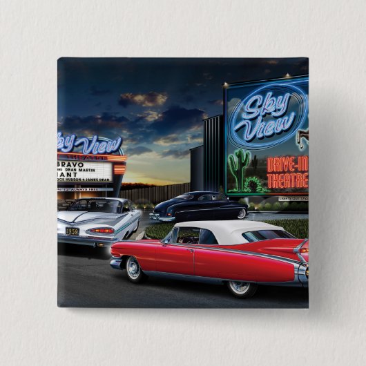 Skyview drive in 2 vierkante button 5,1 cm (Voorkant)