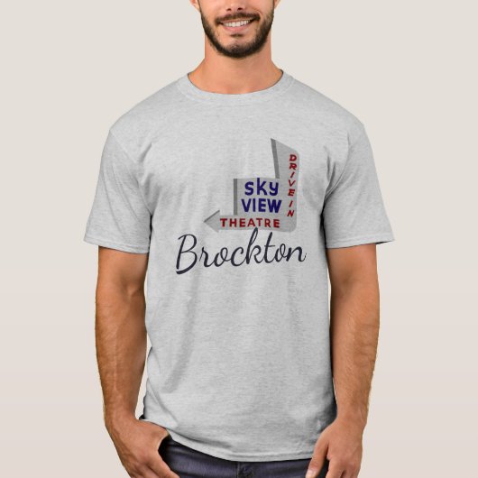 Skyview Drive-In Theatre Sign Brockton Scrib T-shi T-shirt (Voorkant)