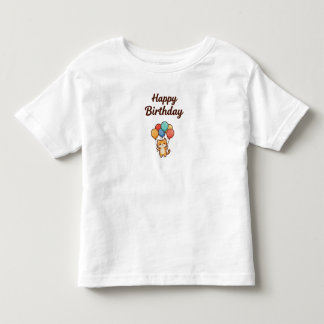 Skyward Birthday Wishes – Kawaii Cat with Balloons Kinder Shirts