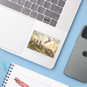 Skyward Fluff Meadow Hare Whimsical Rabbit Family  Sticker (Laptop met iPhone)