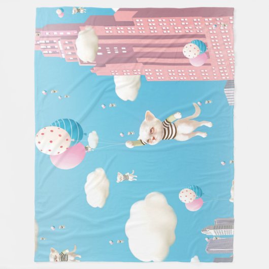 Skyward-gebonden Kittens Fleece Deken (Voorkant)