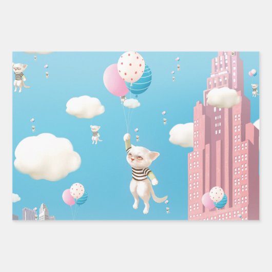 Skyward-gebonden Kittens Inpakpapier Vel (Voorkant)