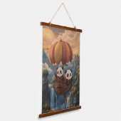 Skyward Journey: Panda-ontdekkingsreizigers tijden Hangend Wandkleed (Gebogen)