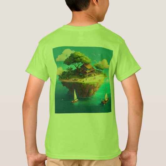 "Skyward Reverie: Een dromerig zwevend ontwerp T-shirt (Achterkant)