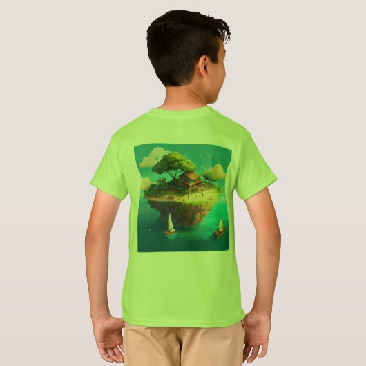 "Skyward Reverie: Een dromerig zwevend ontwerp T-shirt (Achterkant volledig)